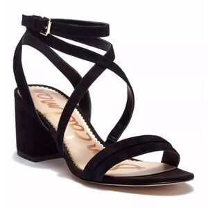 SAM EDELMAN Samy Black Suede Strappy Sandals Size 11M